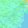Tiền Giang Province topographic map, elevation, terrain