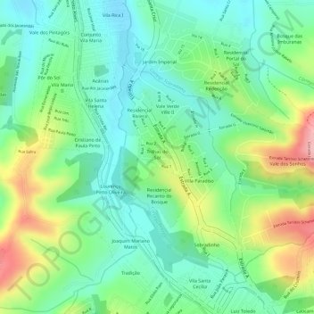 Trilhas do Sol topographic map, elevation, terrain