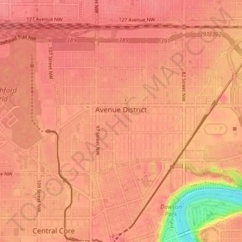 Avenue District topographic map, elevation, terrain