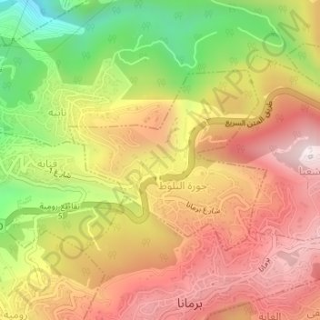 Jouret Ballout topographic map, elevation, terrain
