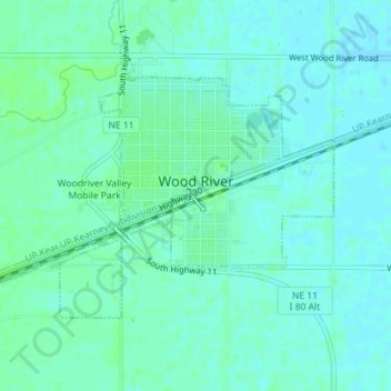 Wood River topographic map, elevation, terrain