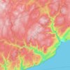 Fundy National Park of Canada topographic map, elevation, terrain
