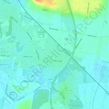 Balderton topographic map, elevation, terrain