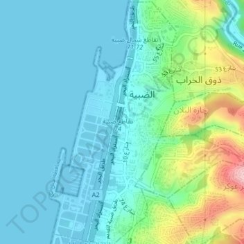 Dbayeh topographic map, elevation, terrain