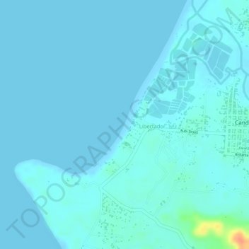 Candelaria Beach barangay Libertador topographic map, elevation, terrain