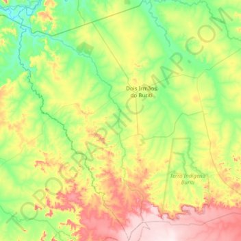 Dois Irmãos do Buriti topographic map, elevation, terrain