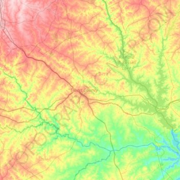 Elbert County topographic map, elevation, terrain