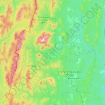 Североуральский городской округ topographic map, elevation, terrain