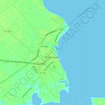Port Lavaca topographic map, elevation, terrain