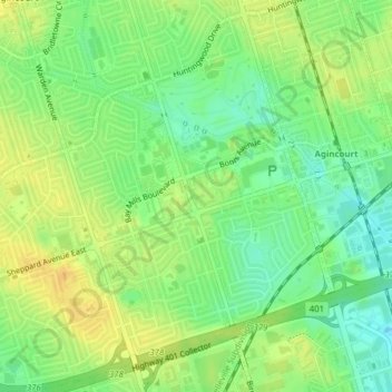 Tam O'Shanter-Sullivan topographic map, elevation, terrain