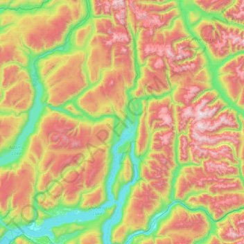 Area F (Scotch Creek/Seymour Arm) topographic map, elevation, terrain
