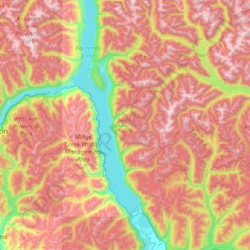 Area A topographic map, elevation, terrain