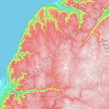 Cape Breton Highlands National Park topographic map, elevation, terrain