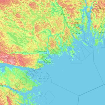 Nyköpings kommun topographic map, elevation, terrain