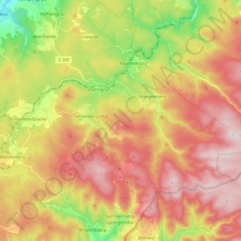 Muldenhammer topographic map, elevation, terrain