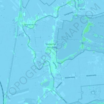 Nederhorst den Berg topographic map, elevation, terrain