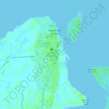 Pearl Lagoon topographic map, elevation, terrain