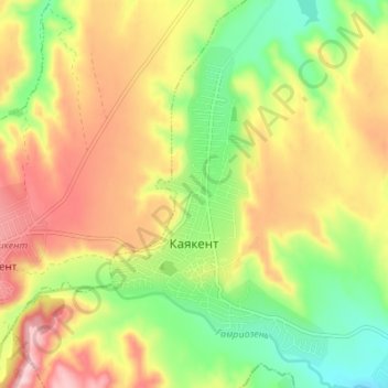 Каякент topographic map, elevation, terrain
