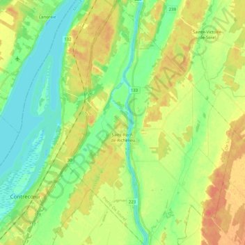 Saint-Roch-de-Richelieu topographic map, elevation, terrain