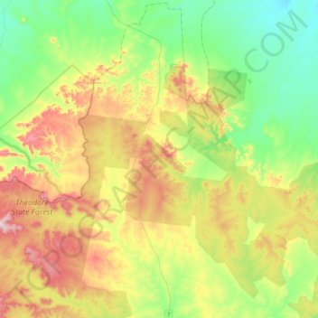 Coorada topographic map, elevation, terrain