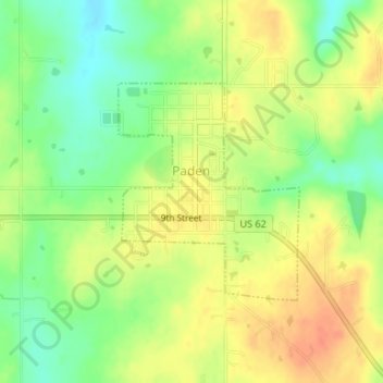 Paden topographic map, elevation, terrain