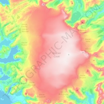 Glacier Cook topographic map, elevation, terrain