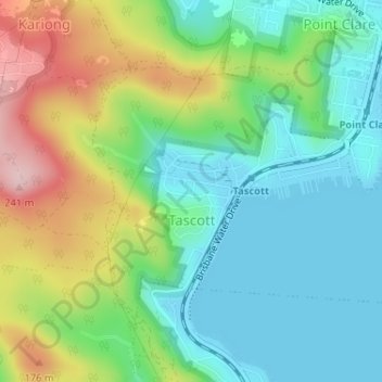 Tascott topographic map, elevation, terrain