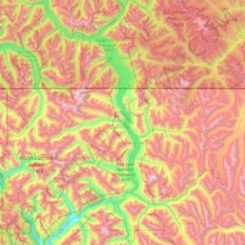 Skagit River topographic map, elevation, terrain