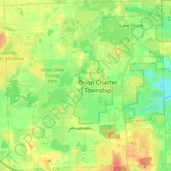 Orion Charter Township topographic map, elevation, terrain