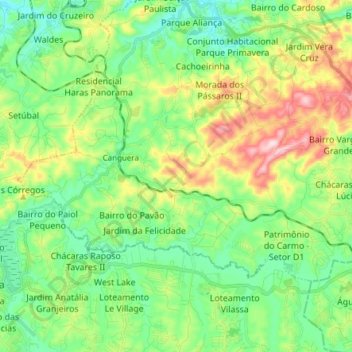 Canguera topographic map, elevation, terrain