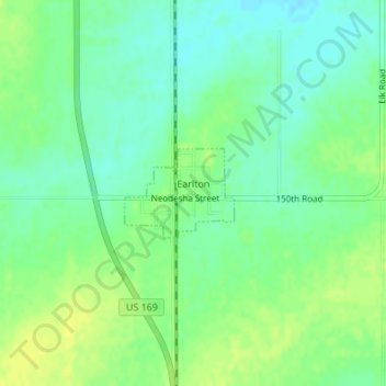 Earlton topographic map, elevation, terrain