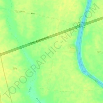 Ashta topographic map, elevation, terrain
