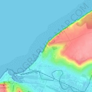 Mers-les-Bains topographic map, elevation, terrain