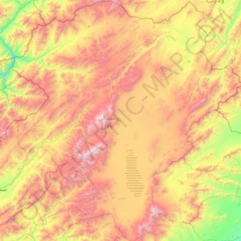 ولسوالی ناور topographic map, elevation, terrain