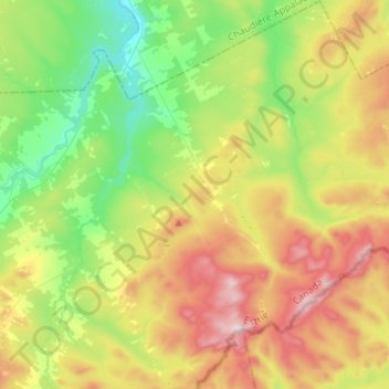 Saint-Robert-Bellarmin topographic map, elevation, terrain