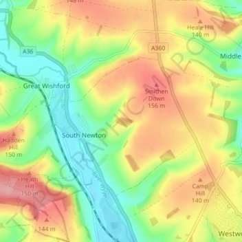 South Newton topographic map, elevation, terrain