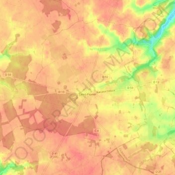 Saint-Flovier topographic map, elevation, terrain