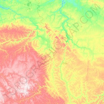 Anabar River topographic map, elevation, terrain