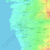 Surat District topographic map, elevation, terrain