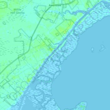 Awendaw topographic map, elevation, terrain