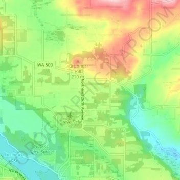 Fern Prairie topographic map, elevation, terrain