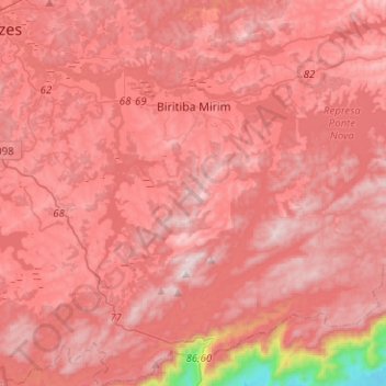 Biritiba Mirim topographic map, elevation, terrain