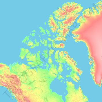 ᕿᑭᖅᑖᓗᒃ Qikiqtaaluk Region topographic map, elevation, terrain