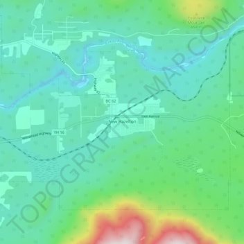 New Hazelton topographic map, elevation, terrain