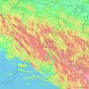 Federatie van Bosnië en Herzegovina topographic map, elevation, terrain