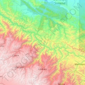 Limbani topographic map, elevation, terrain