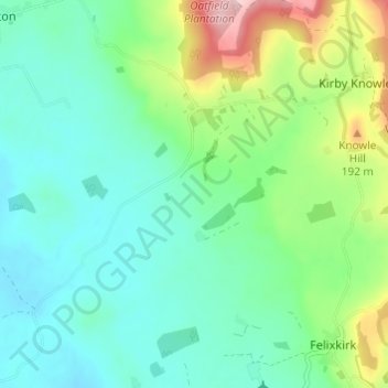Upsall topographic map, elevation, terrain