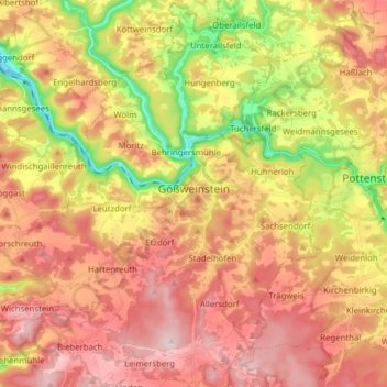 Gößweinstein topographic map, elevation, terrain