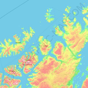 Hammerfest topographic map, elevation, terrain