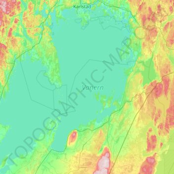 Vänern topographic map, elevation, terrain